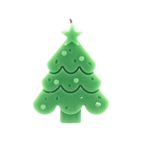 Bougie en Forme de Sapin de Noël pour Décoration de Table de Fête en Cire Vert 70 g - PANGIVO (1/5)