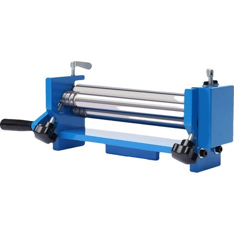 Máquina de rodillos deslizantes, funcionamiento manual, construcción de acero resistente, color azul. (1/2)