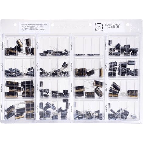 Condensatore elettrolitico NOVA CCC-19 25 V, 35 V, 50 V, 63 V, 100 V 20 % 193 Parti radiale