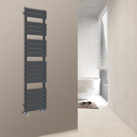 WarmeHaus Flat Panel Bathroom Heated Towel Rail Radiator Ladder Anthracite 1800x450mm (1/5)