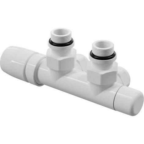 Ensemble robinet ILHINA équerre à gauche blanc entraxe 50 mm tube cuivre Ø12/14/15 - THERMADOR KIBRCGC