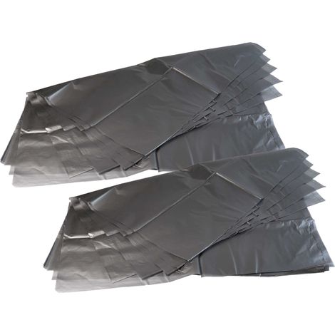 vhbw 10x Entsorgungsbeutel kompatibel mit Makita VC1310L, VC005GL Staubsauger - Polyethylen, 64cm x 66cm silbergrau