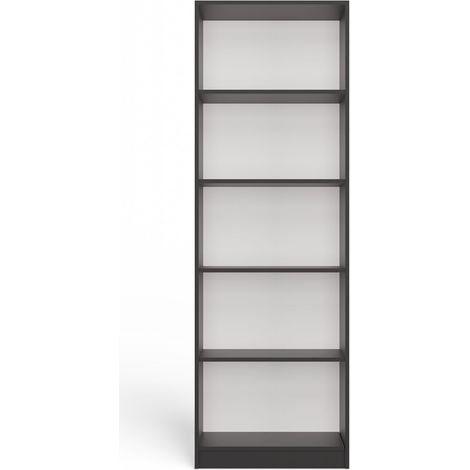FLORENCE – Bücherregal mit 5 Fachböden – Maße 182 x 60 x 30 cm – Aufbewahrungsmöbel für Bücher – Grau (1/5)