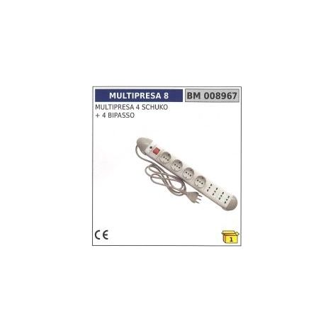 Multipresa 4 schuko + 4 BIPASSO codice: 008967
