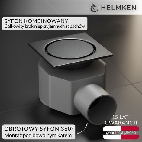 Helmken 37А4045GM Punktablauf, 100 x 100 mm, Graphit (1/5)