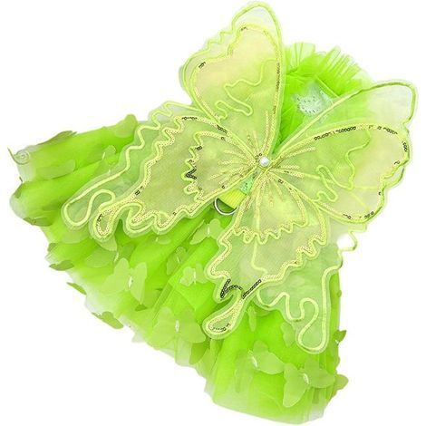 longziming - Robe papillon arc-en-ciel pour petits chiens – Tenue de princesse tutu en dentelle pour chiots (M) (1/5)