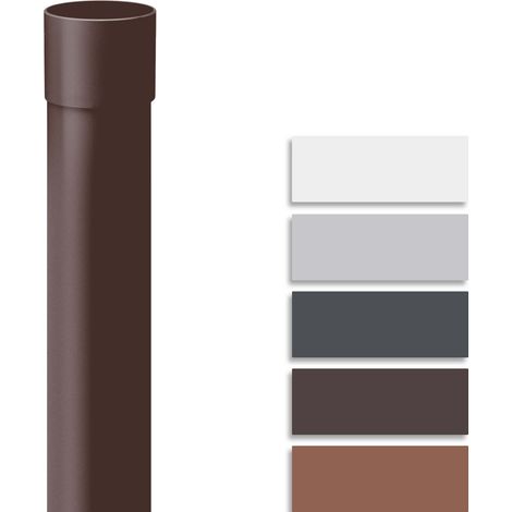 INEFA Fallrohr 100 cm, PVC Regenrohr Dachrinnenzubehör,einfache Steckmontage, Made in Germany - DN50 / 50mm, 1 Stück,Dunkelbraun