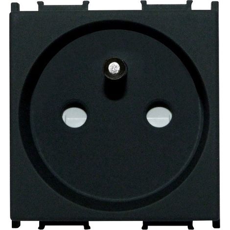 Presa modulare per scatola da pavimento 2P+Z 16A nera SENZA cornice (1/2)