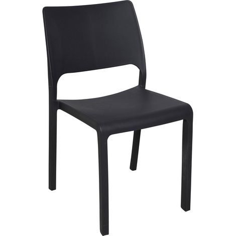 Dmora Silla monobloque apilable, Made in Italy, color antracita, Medidas 52,50 x 82 x 46,50 cm, con embalaje reforzado (1/2)