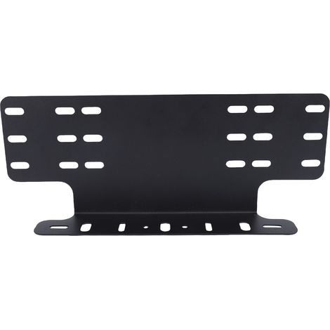 Support de plaque d'immatriculation universel en acier robuste, support de montage avant pour lampe de travail LED tout-terrain, barre d'éclairage noire. (1/5)