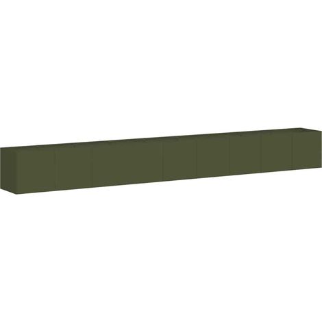 Maison Exclusive - Fioriera Verde Oliva 360x40x40 cm in Acciaio Laminato a Freddo