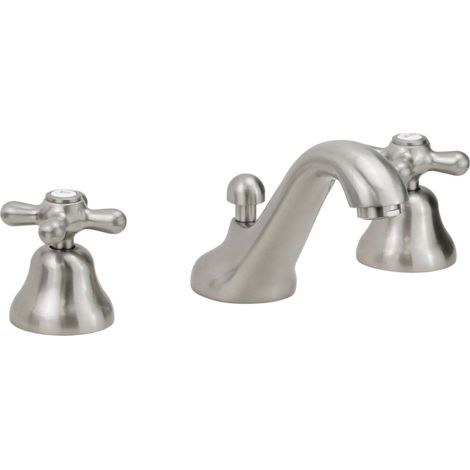 Miscelatore lavabo 3 fori colore acciaio anticato con piletta 1"1/4 Gattoni Calypso 1109550A0 Acciaio Spazzolato