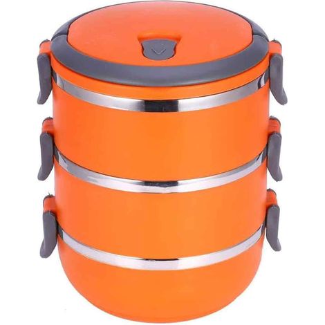 Boîte à déjeuner-rond-acier inoxydable durable-contenants alimentaires pour pique-nique