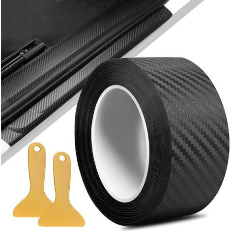 Film Carbone Voiture, 5cmx10m Autocollant Carbone 3D Bande Autocollante Voiture, Protection Seuil de Porte Voiture Covering Carbone, Adapté pour Voiture Moto (1/5)