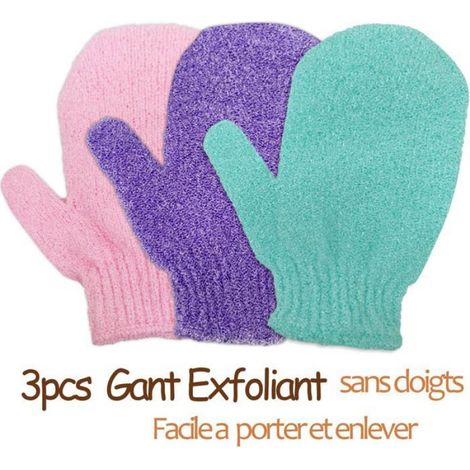 Gant de douche exfoliant - - Lot de 6 - Gommage efficace - Taille extensible - Utilisation hebdomadaire (1/2)