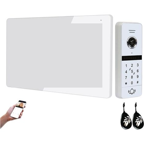 Caméra de sécurité sans fil avec sonnette vidéo Tuya 1080P système d'interphone vidéo maison WiFi mot de passe carte déverrouiller appartement Villa appel vidéo entrée téléphone sonnette Tuya 4 fils I (1/5)