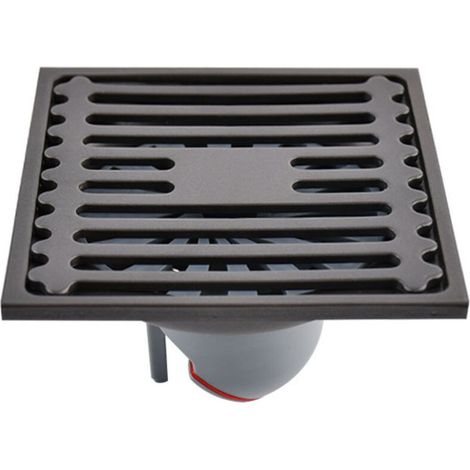 Bonde de Sol Carrée Acier Inoxydable Finition Gris Sablé, Anti-Odeur/Refoulement + Double Filtre, Salle de Bain Cuisine, 98x98mm, Tuyau 50-75mm (1/5)