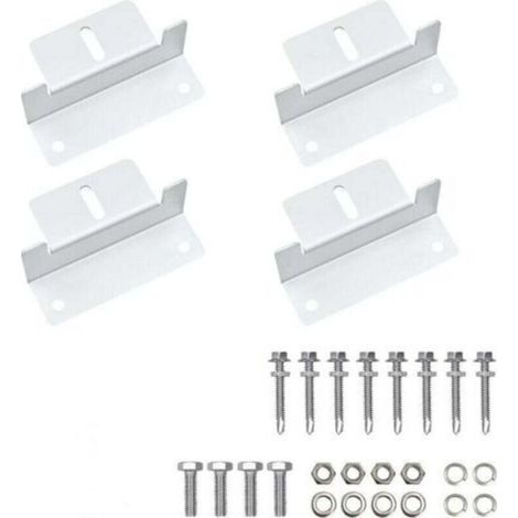 Solar Panel Bracket and Fixing, 4 Pieces Solar Panel Z Brackets for Solar Panel Mounting, Z Bracket with Nuts and Screws for Motorhome Solar Panel Bracket and Fixing (1/4)