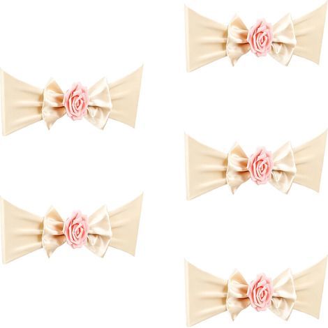 Ceinture de chaise élégante en satin avec nœud-Champagne (1/2)