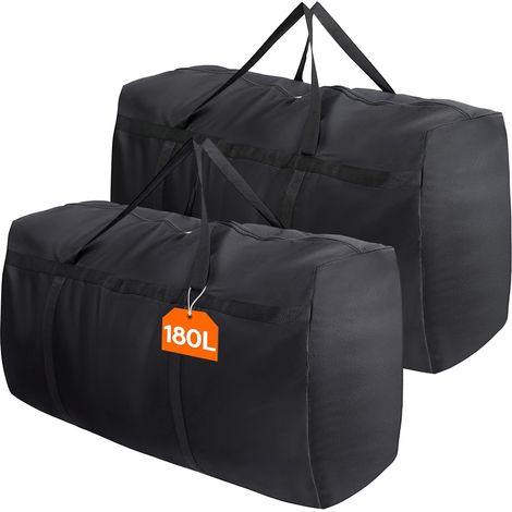 Lot de 2 Sac rangement 180 L, Oxford robuste, poignées renforcées, pliable, pour couette, vêtements, sous lit (1/5)