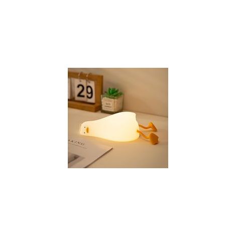 Luce notturna a forma di anatra, morbida e originale luce notturna a LED a forma di animale, realizzata in silicone alimentare, 3 livelli di luminosità regolabili, ricaricabile, luce notturna per bamb
