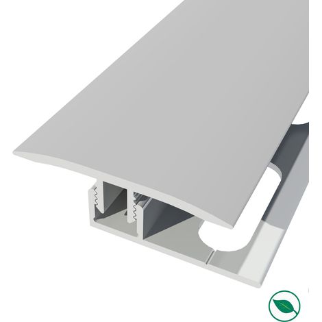 Forestea – Barre de seuil aluminium argent 90 cm – Joint dilatation intégré – Largeur 3,5 cm – Hauteur 1,4 cm – Pose facile pour transitions (1/2)
