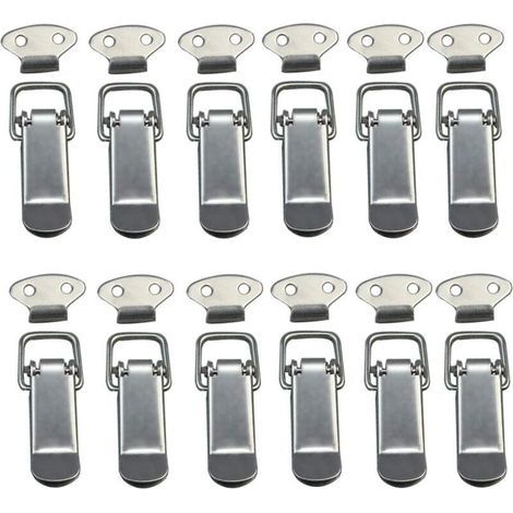 pair Fermeture à Levier, Loquet à Ressort, 12 pcs Loquet à Bascule Fermoir à Ressort avec Crochet Fermeture à Ressort en Acier Inoxydable pour Coffret, Boîte, Tiroir, Armoire-Fei Yu (1/5)