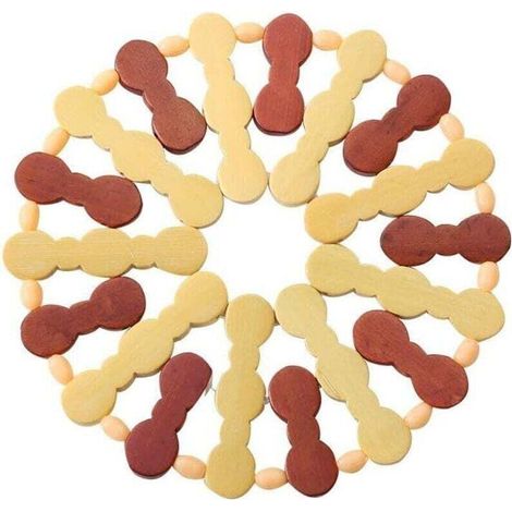 Platzsets, Untersetzer, Bambusschalen, hitzebeständige Untersetzer, Bambus-Platzsets, 3er-Set. Round-Crezuo
