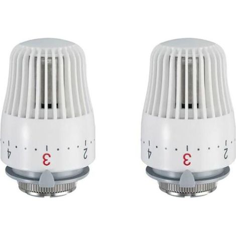 Lot de 2 têtes thermostatiques, tête de rechange pour vanne de radiateur M30 x 1,5, vanne de radiateur thermostatique