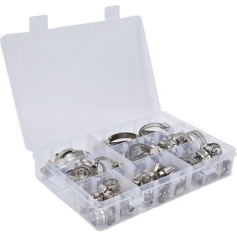 Ensemble de 60 colliers de serrage industriels américains réglables en acier inoxydable FS090001 (1/5)