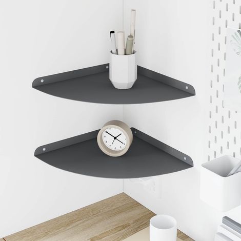 vidaXL Corner Floating Shelf 2 pcs Anthracite 30 x 30 x 2 cm (1/5)