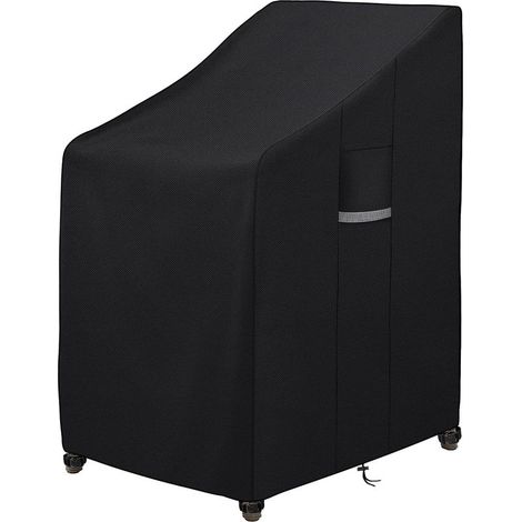 Housse Chaise Jardin pour 6 Chaises Empilables Imperméable Housse de Protection Fauteuil Extérieur avec Aération, Anti Vent, Anti UV Tissu Oxford 420D Bache Chaise de Jardin, 65x75x80/120cm