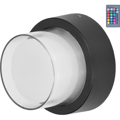 Applique murale ronde RGB 5W AC85-265V, étanche, LED acrylique RGB avec télécommande, pour cages d'escalier et salles de bains (1/5)