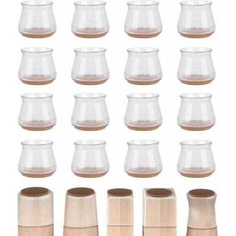16 Pack Chair Leg Floor Protectors, Furniture Sliders for Hardwood Floors, Silicone (18-25mm) (1/4)