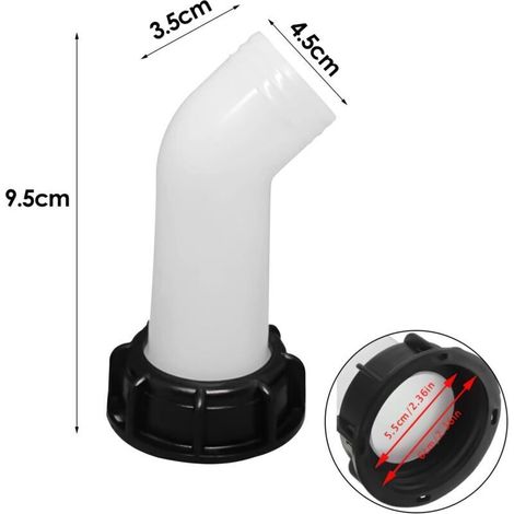 2pcs Bec de Vidange avec Ecrou IBC 1000L Buse de Réservoir d'eau Raccord de Vanne Extension Buse de Tuyau Adaptateur IBC Réservoir d'eau Bec de Robinet pour Raccord Robinet Cuve IBC 2 Pouces (1/3)