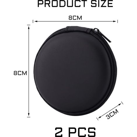 2pcs mini storage case for headphones, storage case with rigid shell zipper, helmet protective case (1/4)
