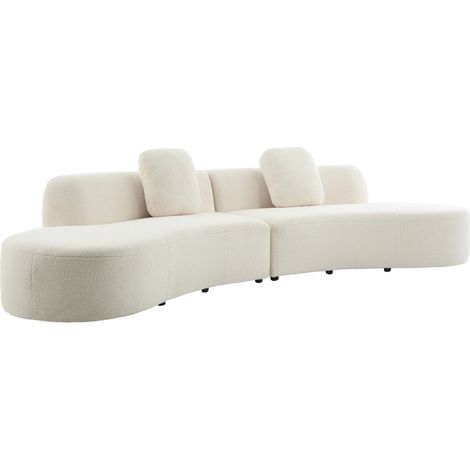 sweeek - Organisches 5-Sitzer-Sofa mit Bouclé-Bezug