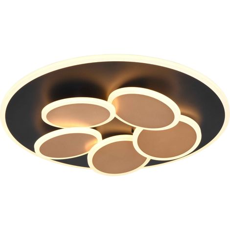 Plafoniera LED, metallo, oro nero, D 50 cm, Mandala (1/5)