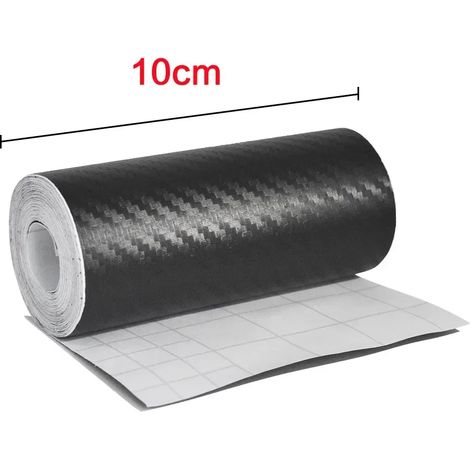 (Longueur 10 m,largeur 10 cm) Film de protection autocollant 3D en fibre de carbone pour seuil de porte et pare-chocs : protection anti-rayures et anti-marquage (1/3)