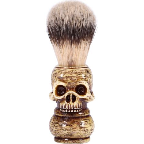 Brosse à barbe et à raser crâne tête de mort pour homme, outil de soin de la barbe, idéal pour salon de coiffure et maquillage (1/5)