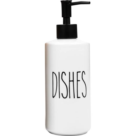 Distributeur de Savon de Cuisine en Porcelaine de 473,6 g, Distributeur de détergent ou de Savon à Vaisselle pour évier de Cuisine, Distributeur de Savon Blanc, Pompe de Savon à (1/5)