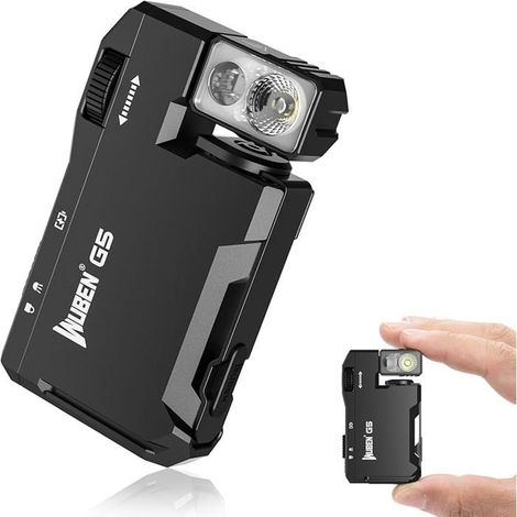 Wiederaufladbare EDC-Taschenlampe, 400 Lumen Mini-Taschenlampe mit zwei Lichtquellen und RGB-Beleuchtung, elektrische Taschenlampe (1/5)