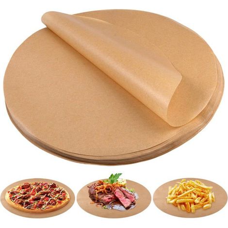 Papier sulfurisé rond résistant aux hautes températures 150 feuilles, 26 cm, pour barbecues, pâtisseries, desserts et cuisson Convient pour (1/5)
