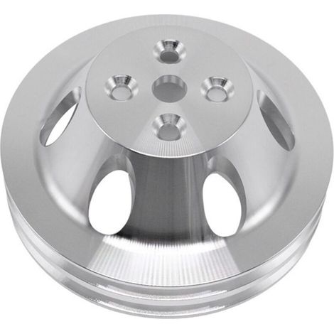 1 couleur : Argent Matériau : Poulie de pompe à eau courte à double gorge en alliage d'aluminium BBC SWP… (1/5)