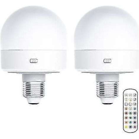 Ampoule rechargeable USB avec télécommande, minuterie, intensité réglable, facile à installer, fonctionne sur piles E27 L (1/5)