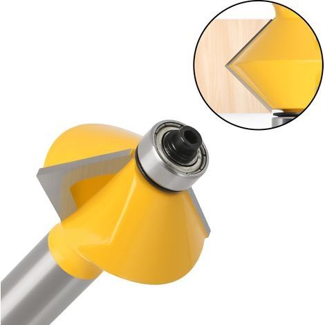 Fräser für Holzbearbeitung, 2er-Set, 12 mm Schaft, V-Form, 90°-Beiznut (1/4)
