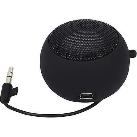 Mini enceinte portable rechargeable pour voyage avec entrée auxiliaire et prise casque filaire 3,5 mm [HK] noir (1/5)