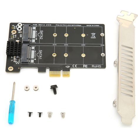 M.2 SATA zu PCIe Erweiterungskarte für zwei Laufwerke, hohe Übertragungsstabilität