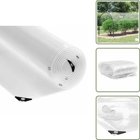 vidaXL Transparente Plane mit Ösen 4x12 m PVC (1/5)