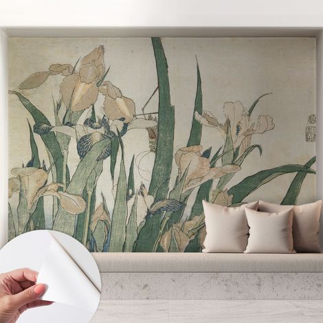 Carta da parati autoadesiva - impermeabile - murale da parete - decorazione murale - Delicati iris 208x146 cm (1/5)